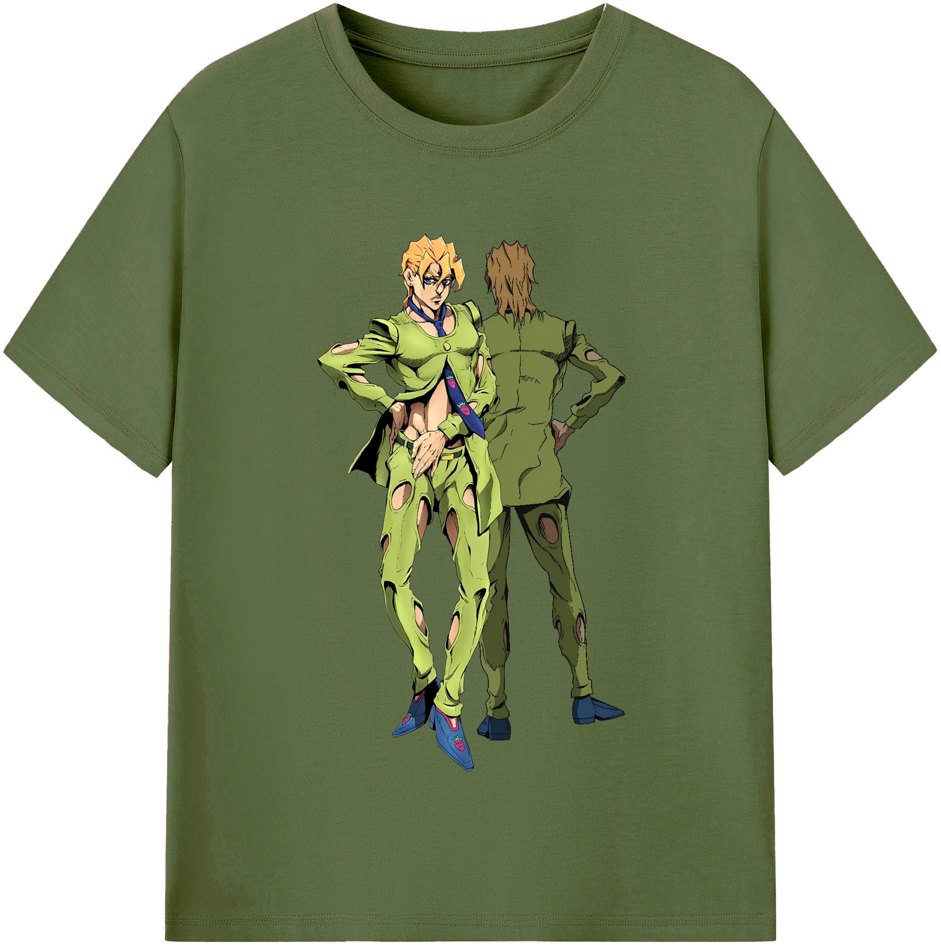 （画像用） ジョジョの奇妙な冒険 パンナコッタ?フー JoJo's Bizarre Adventure Pannacotta Fugo 綿100％半袖Tシャツ（フロントプリント）